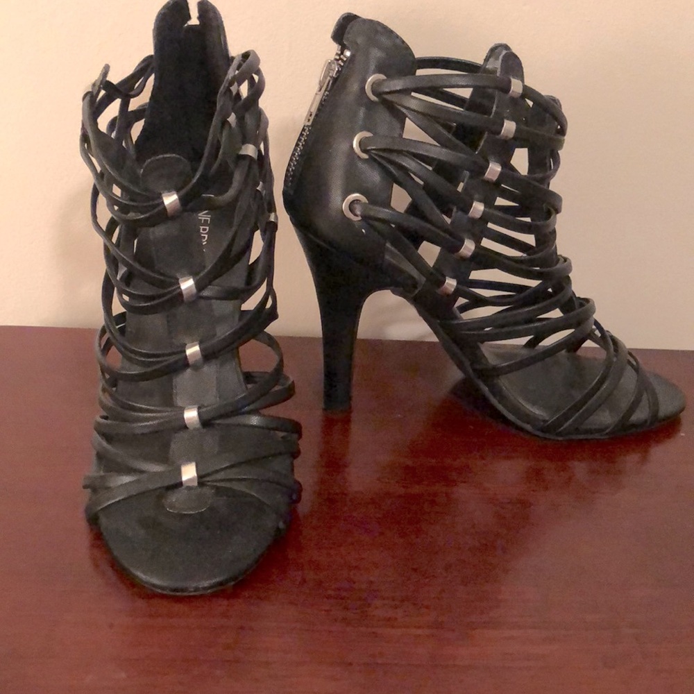 Black Lane Bryant strappy heel